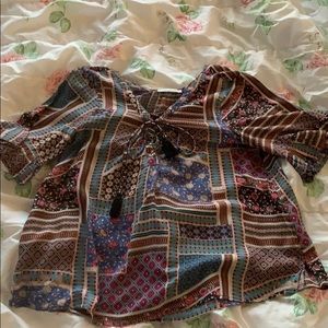 American Eagle Mixed Print Blouse